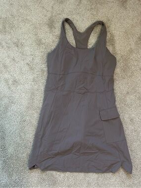 Fabletics Racerback Athletic Dress in Taupe